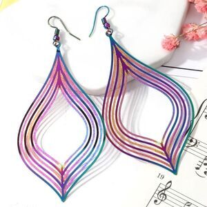 🏳️‍🌈Colorful Stainless SteelTranslucent Geometric lightweight Dangle Earrings